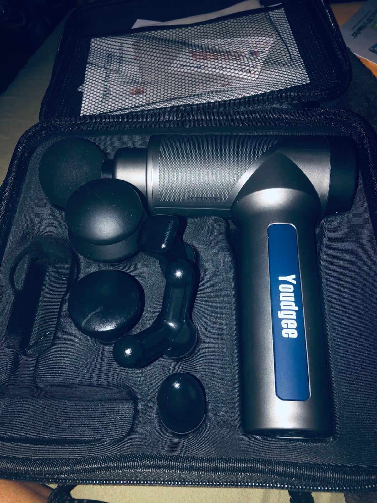 Massage Gun, 30 Speeds, 6 Heads, Quiet Deep Tissue Muscle Massager | Mini handheld percussion massager for back, neck, shoulders and body customer photo 1