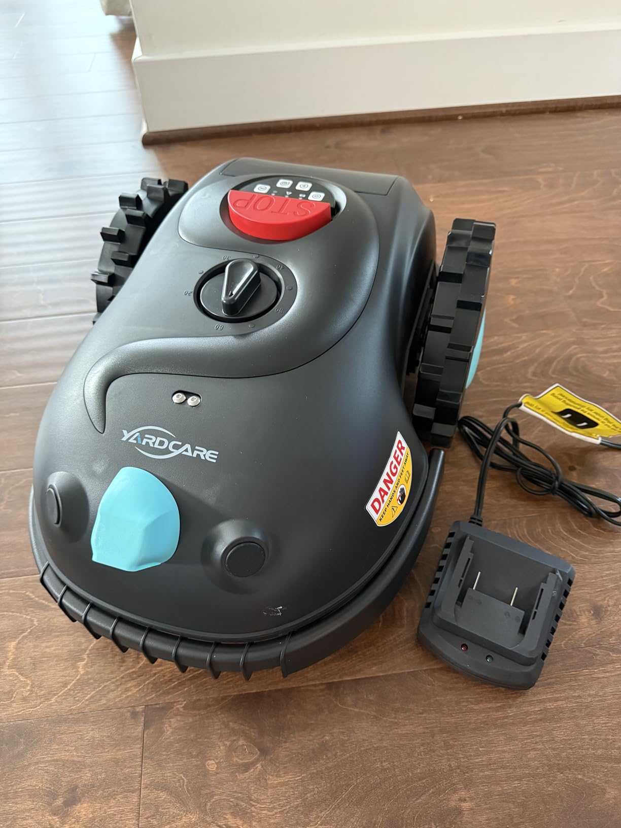 YARDCARE V100 Robot Lawn Mower with HD Vision Navigation, Smart Obstacle Detection, Collision Sensors, Adjustable Cutting Height, Low-Noise Operation-Perfect for Small Lawns up to 1,600 sq ft customer photo 1