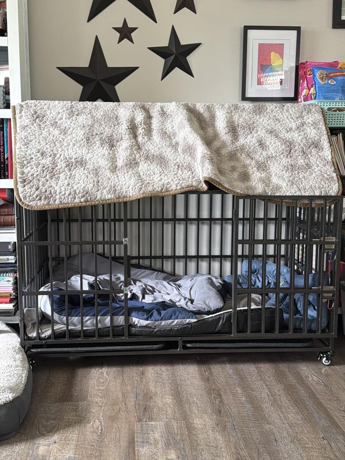 64 Inch Heavy Duty Dog Crate, Durable Escape-Proof Dog Kennel Cage for High Anxiety Giant Large Dogs, Strong Metal Pet Cage with Double Doors, Lockable Wheels & Removable Tray, XL XXL XXXL customer photo 1