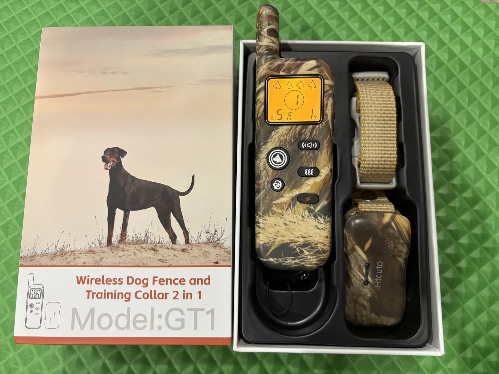 Htcuto Wireless Dog Fence System for 2 Dogs Electric Dog Fence | 2-in-1 Pet Containment System & Remote Dog Training Collar, 25-3500FT Adjustable Boundary for Small, Medium & Large Dogs customer photo 1