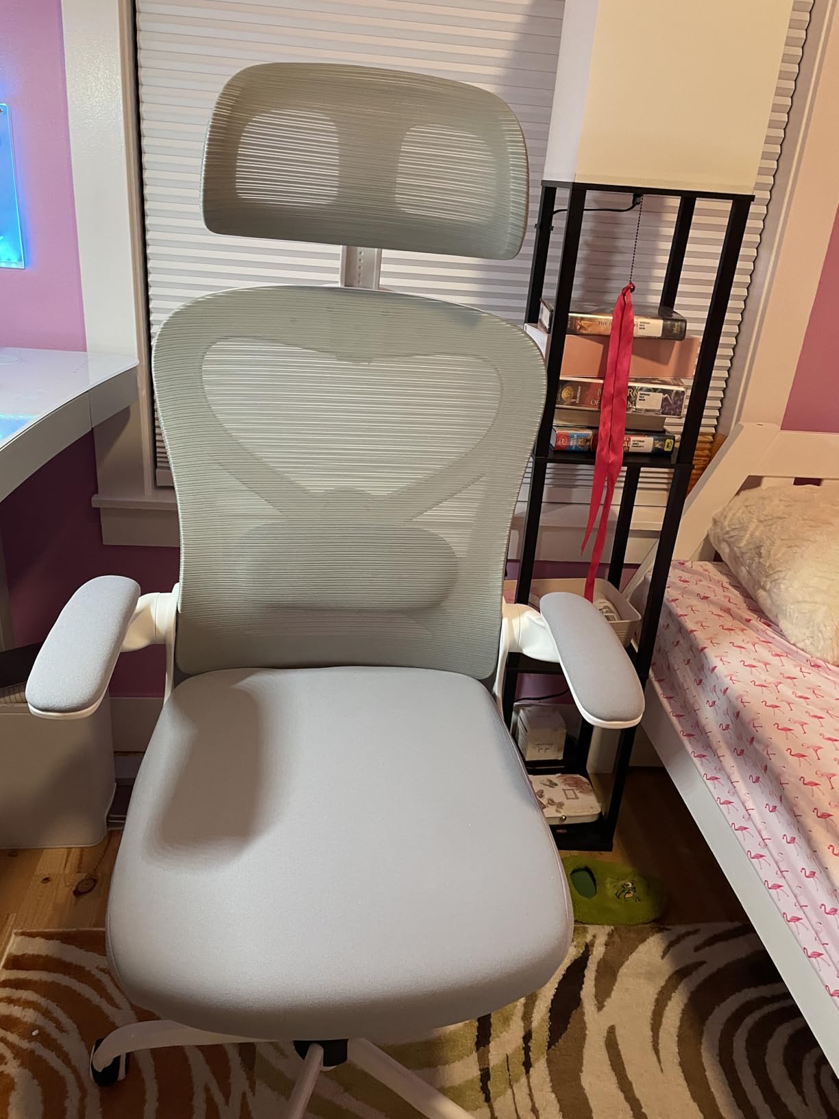Home Office Desk Chairs, Ergonomic Office Chair with Lumbar Support & 3D Headrest, Computer Desk Chair with Flip-up Armrests, Perfect for Office or Study, Black/Silver customer photo 2