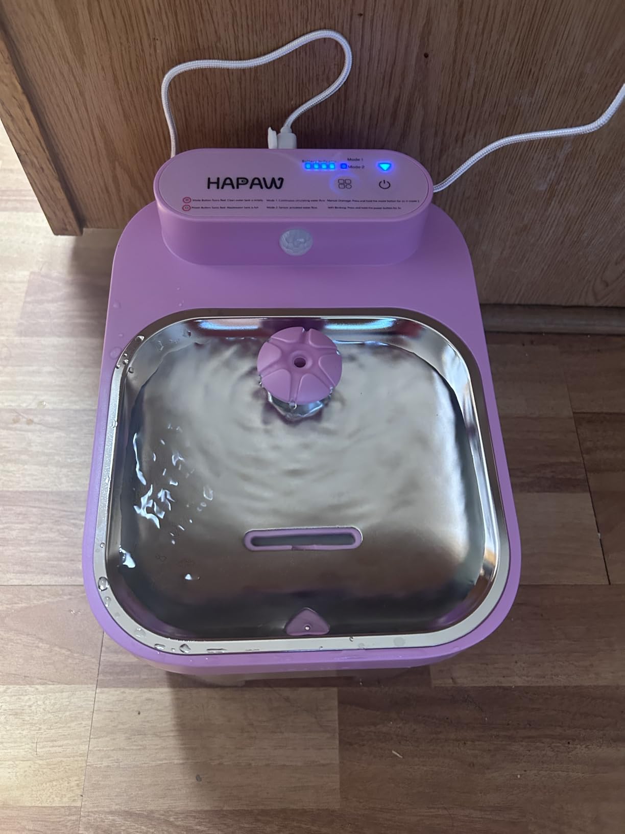 2026 Latest Cat Water Fountain, No Filter Cotton, App Monitoring Wastewater Separation Wireless Pet Fountain, 5000mAh Battery & Plug-in, 3L/101oz Water Dispenser for Cats Indoor, 2.4G Wi-Fi customer photo 1