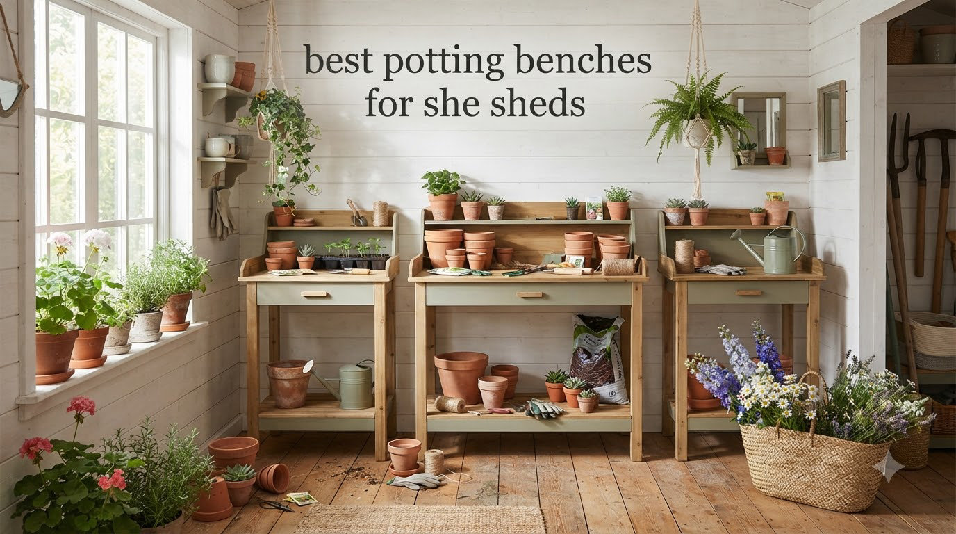best potting benches for she sheds