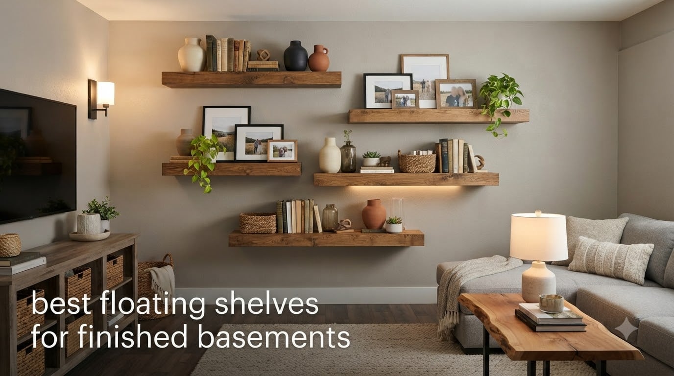 best floating shelves for finished basements