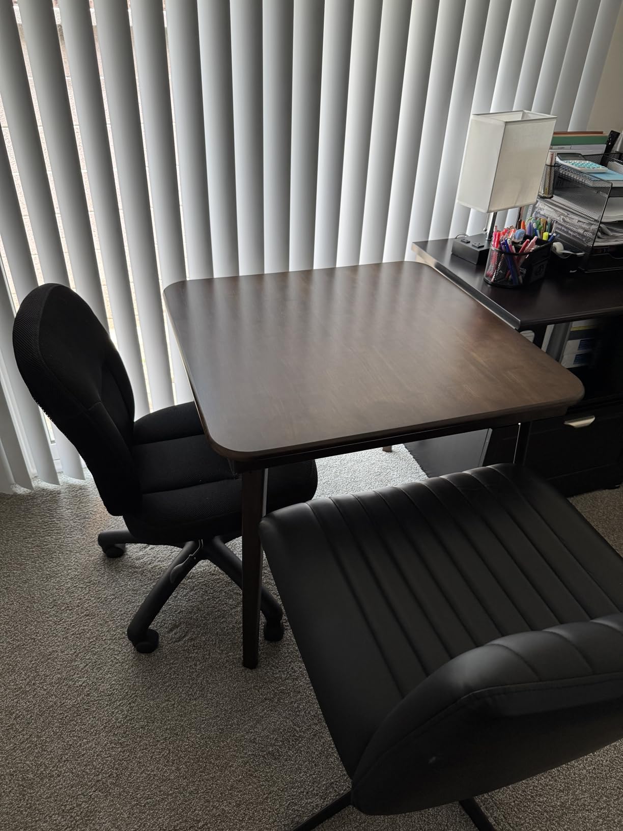 Stakmore Classic Straight Edge Square Wood Folding Table, 32x32, Cherry customer photo 2