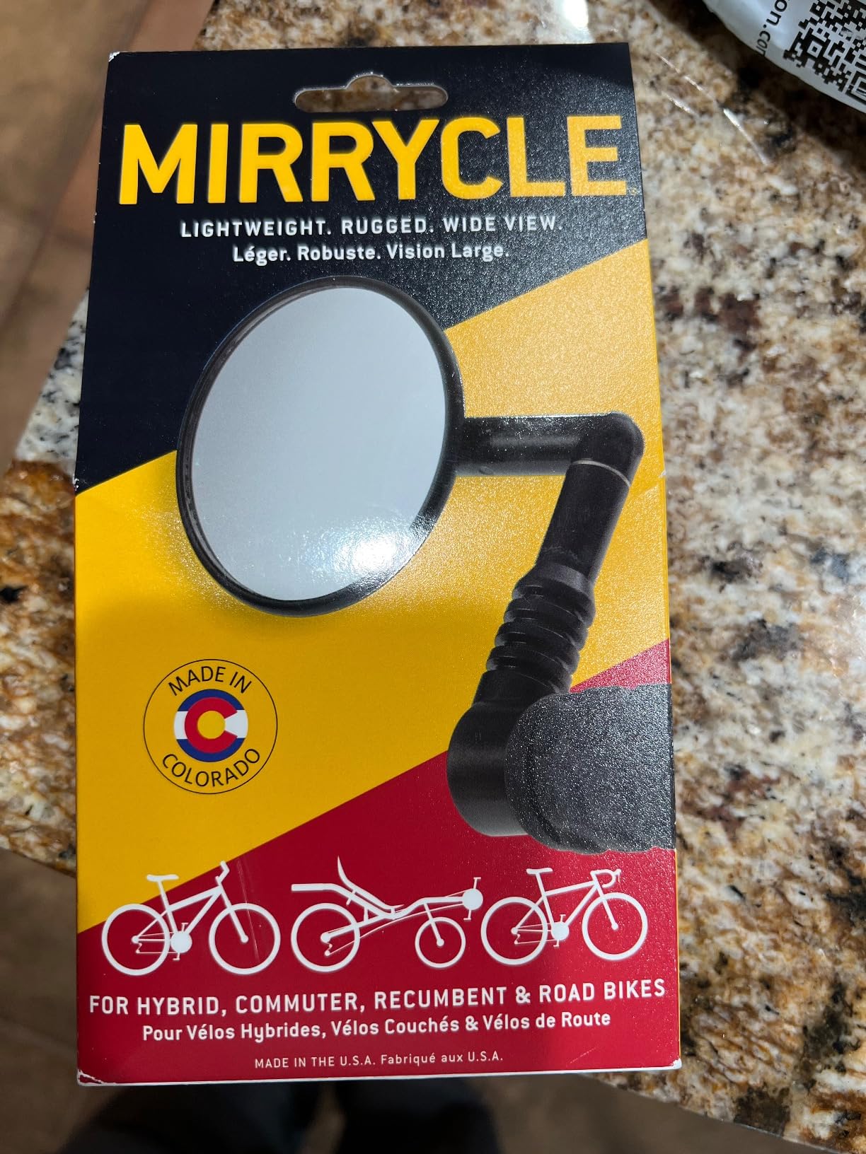 Mirrycle Mountain Mirror, Black | Mirrycle Mountain Handlebar Mirror with Wrench | Wide-View Bar End Mount customer photo 1