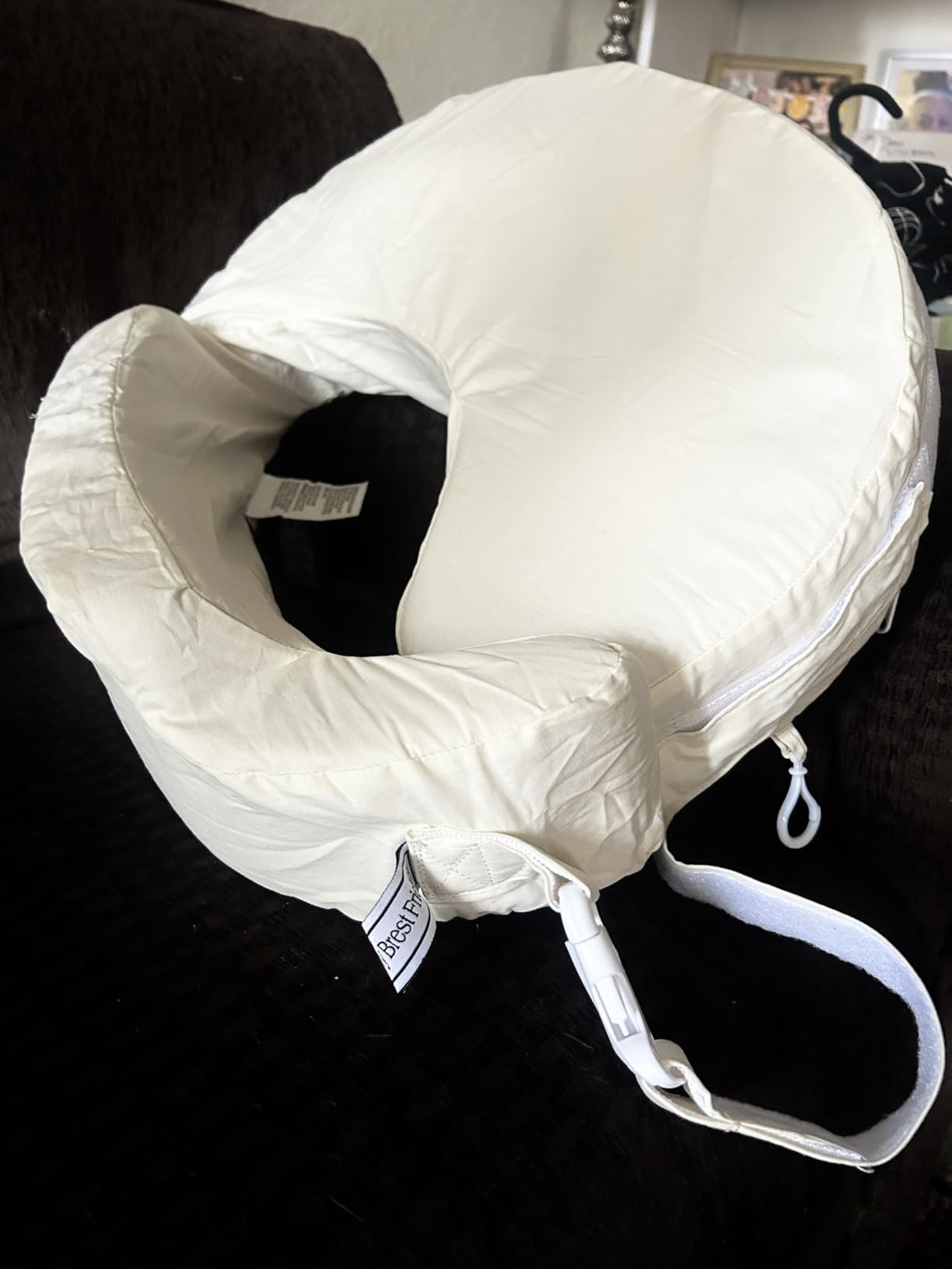 My Brest Friend Deluxe Organic 100% Cotton Nursing Pillow Cover | Adjustable Fit Organic Slipcover - Machine Washable, Easy Care, Durable - Deluxe Nursing Pillow Not Included, Organic Cream customer photo 2