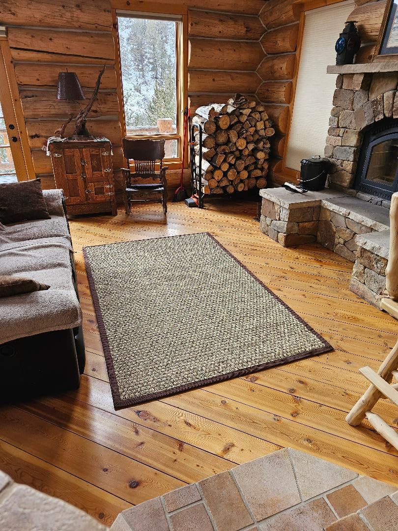 SAFAVIEH Natural Fiber Area Rug 8x10 Large Textured, Natural & Navy NF114E customer photo 1
