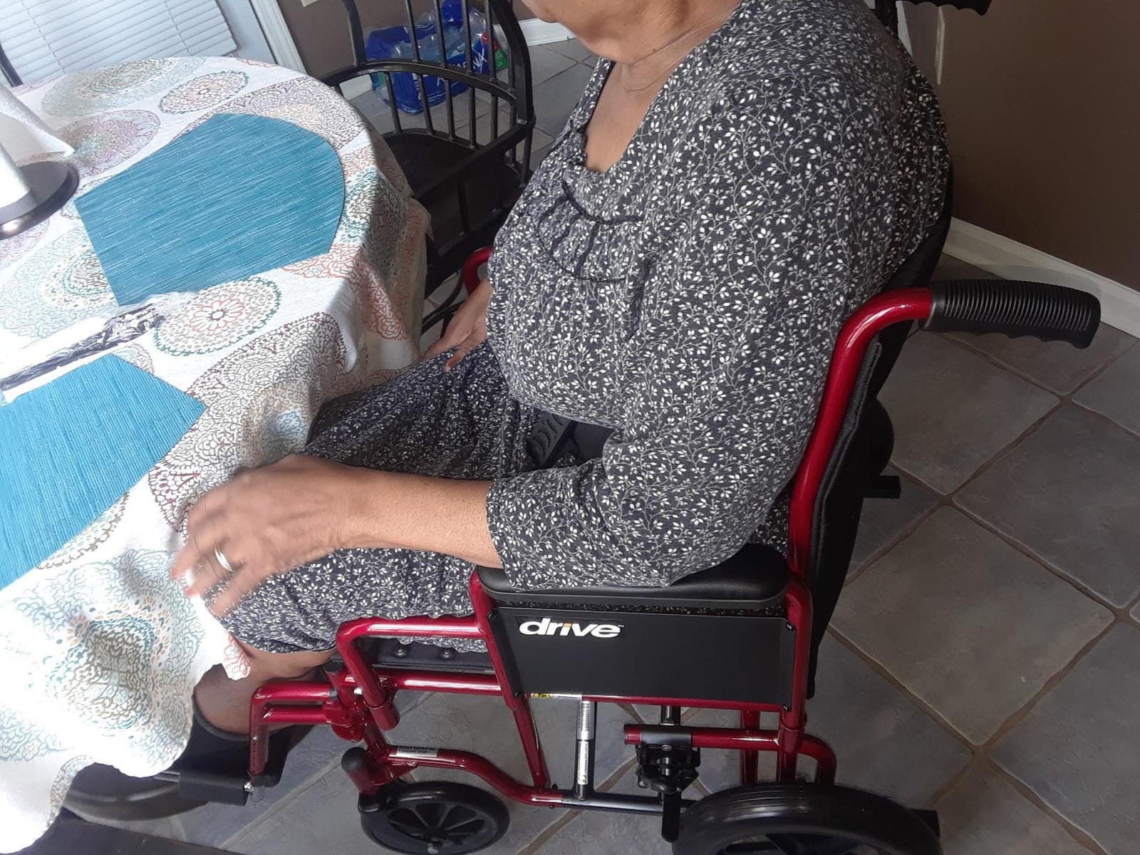 Drive Medical BTR22-R Bariatric Heavy-Duty Transport Wheelchair, Red | Bariatric Transport Wheelchair Features Reinforced Steel Construction and Easy-Fold Design for Smooth, Reliable Rides customer photo 1
