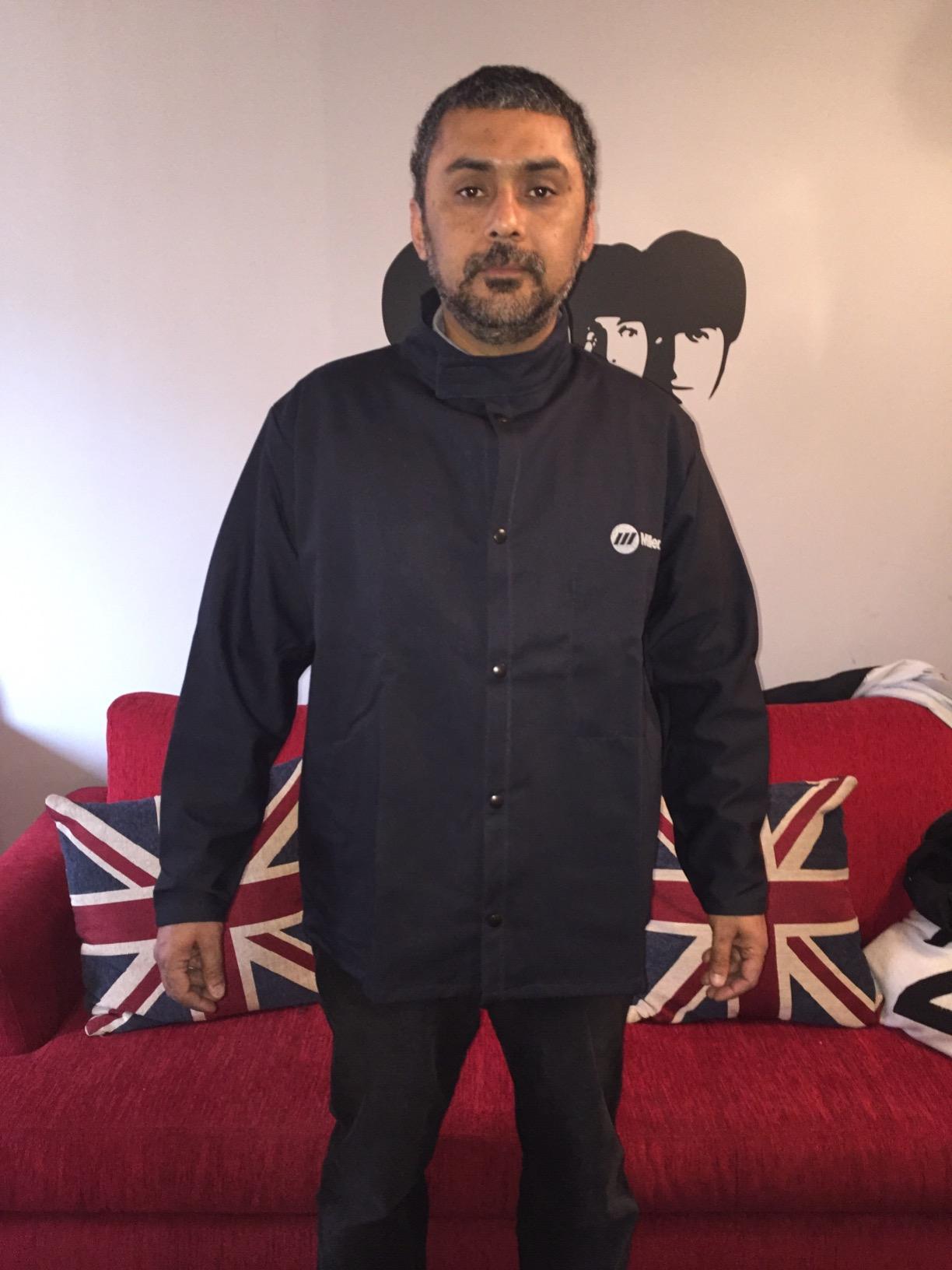 Miller Classic Cloth Welding Jacket, 9oz Navy Cotton, XL, Flame Resistant customer photo 1