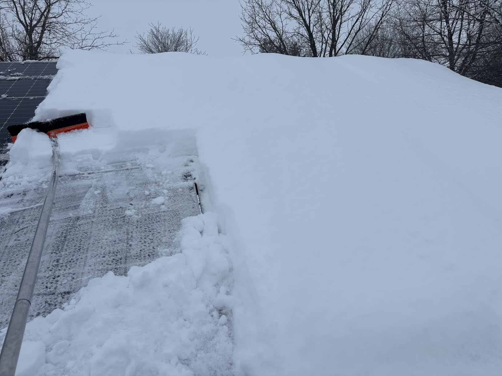 Roof Brush + Snow Rake All-in-One Tool | Clear, Leaves, Snow & Debris Fast | 22ft Reach | Adjustable for Valleys | Year-Round Roof Cleaning Broom & RoofRake | Lightweight, Easy to Use, US Made customer photo 1