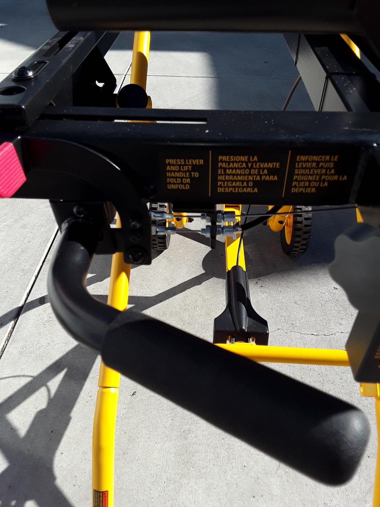 DEWALT Miter Saw Stand With Wheels, 32-1/2 in. x 60 in Foldable Rollling Stand, Adjustable Height, Durable Steel, 8 ft. Material Support, Universal Mounting Rails (DWX726) customer photo 2