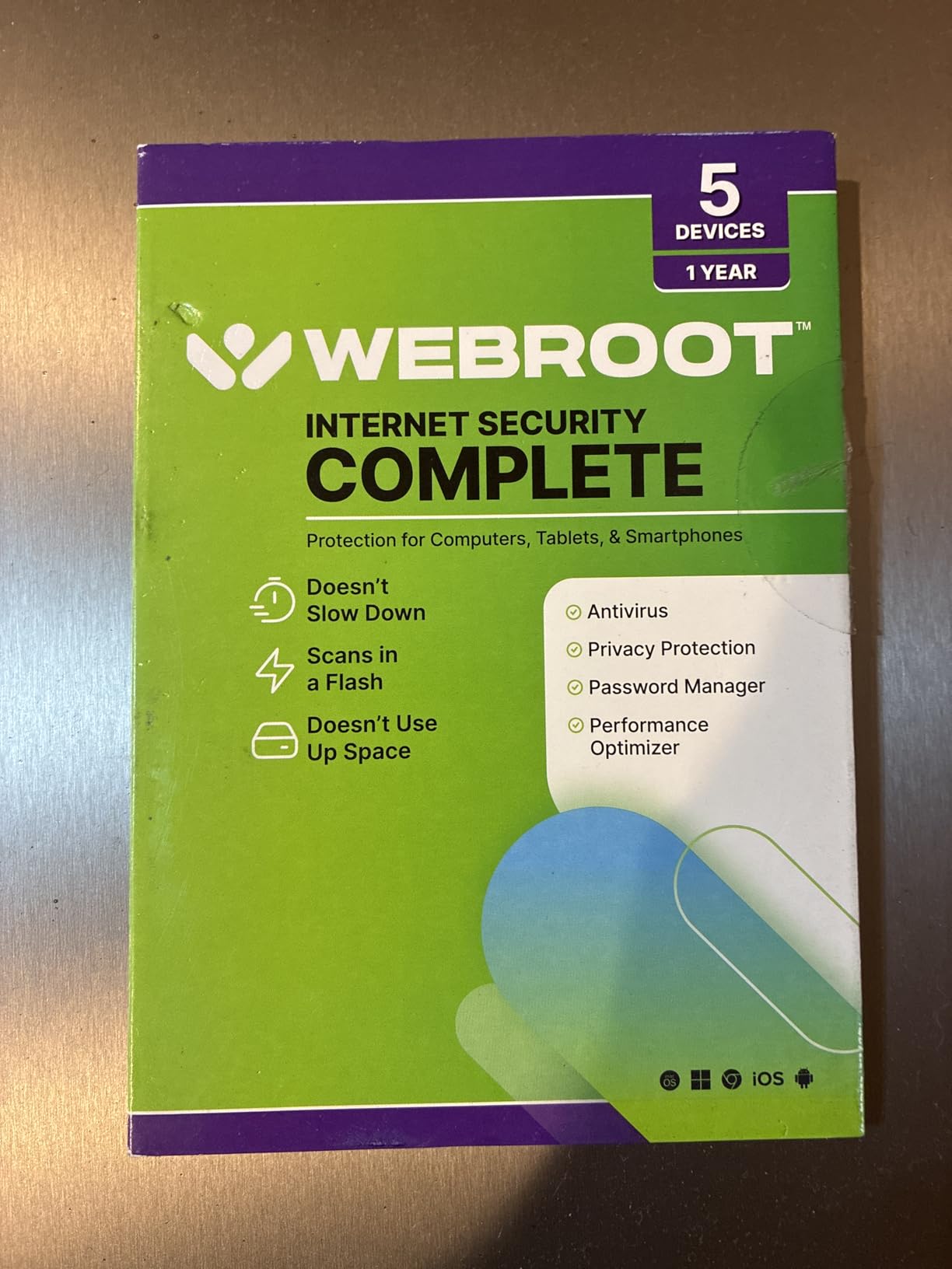 Webroot Internet Security Complete | Antivirus Software 2026 | 5 Device | 1 Year Keycard for PC/Mac/Chromebook/Android/IOS + Password Manager, Performance Optimizer and Cloud Backup | Packaged Version customer photo 1