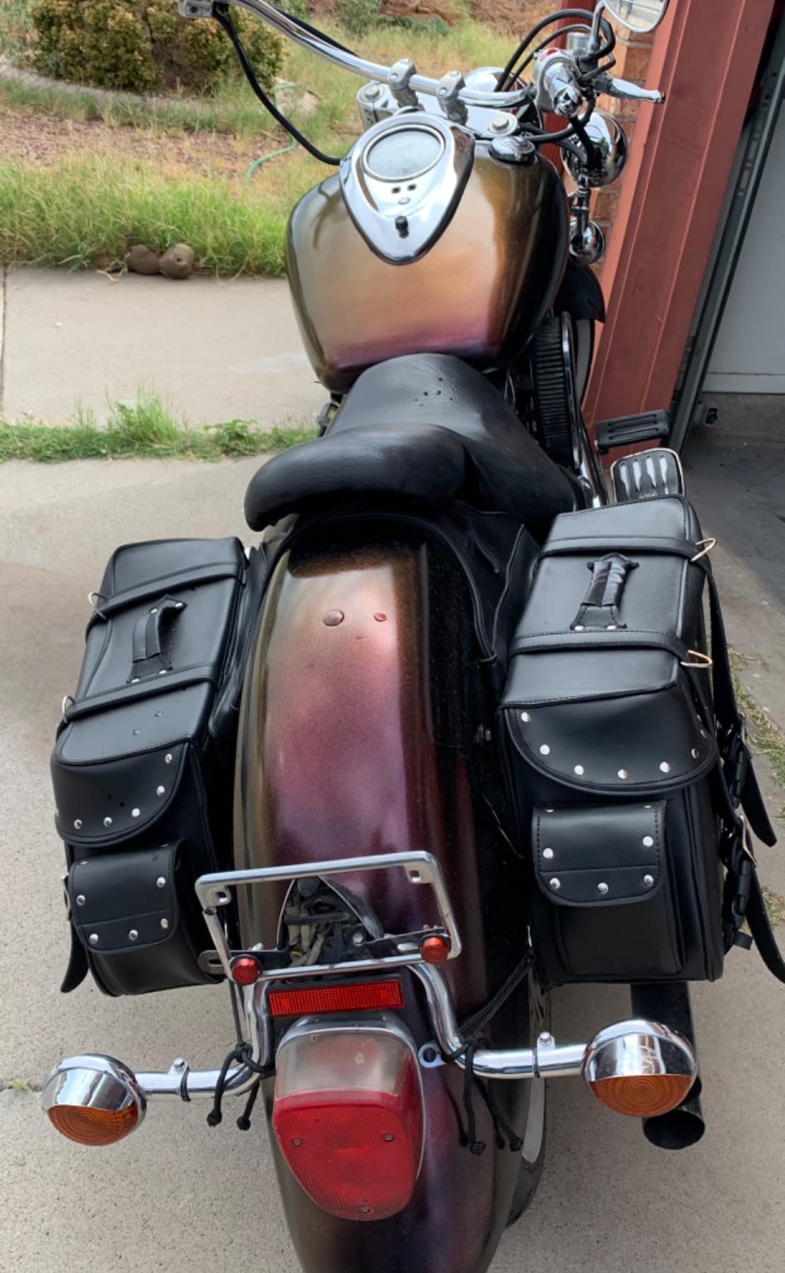 Milwaukee Leather SH574ZB Black Large Zip-Off PVC Throw Over Riveted Saddle Bag customer photo 1