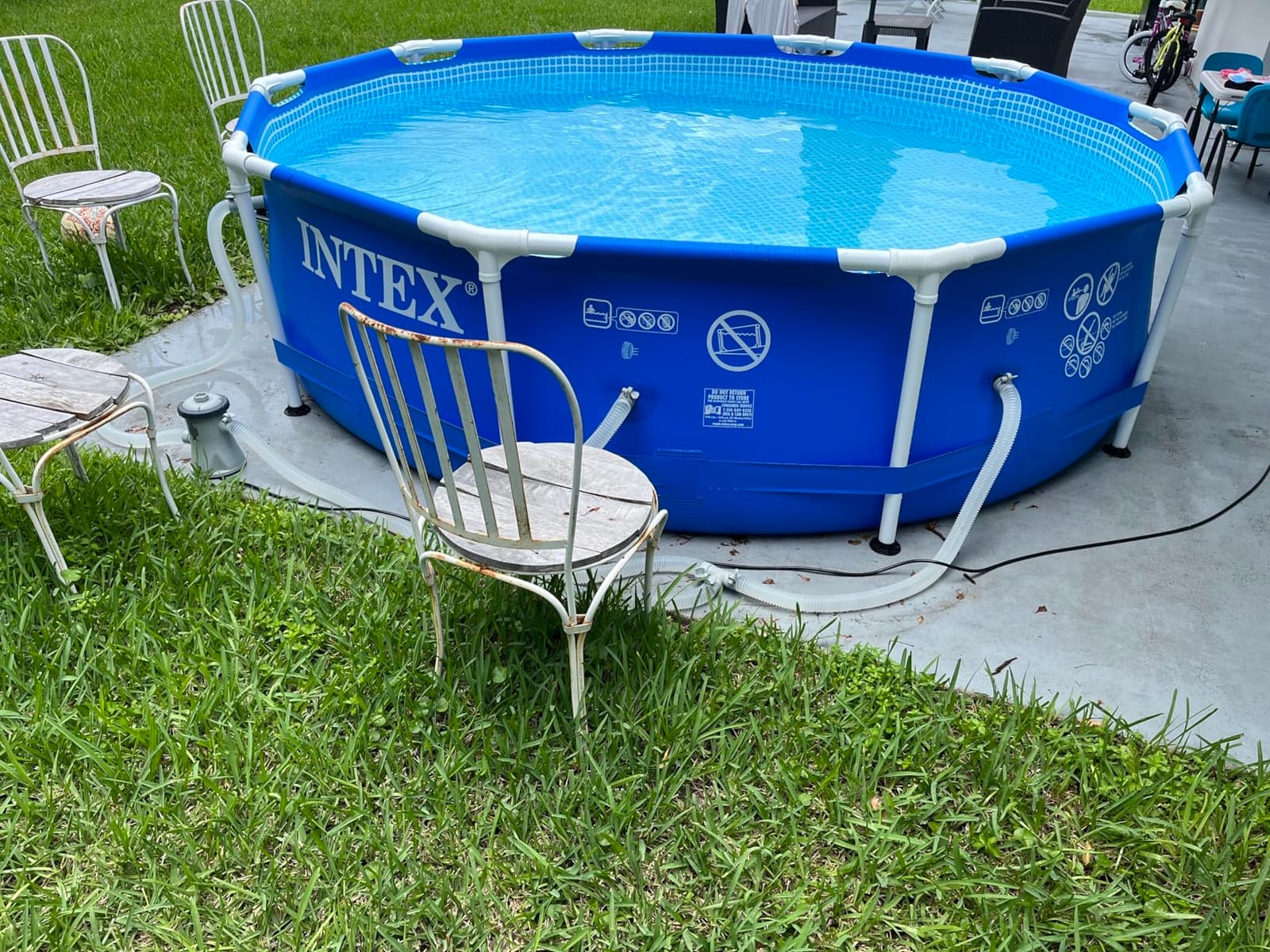 INTEX Metal Frame 12ft x 30in Round Above Ground Swimming Pool Set w/Pump | 28211EH - 530 GPH Cartridge Filter Pump and Type A Filter Cartridge Included customer photo 1