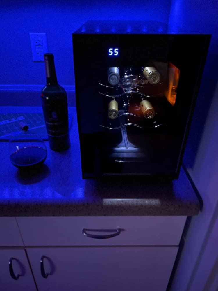 Koolatron 6 Bottle Wine Cooler, Black, Thermoelectric Wine Fridge, 0.65 cu. ft. (16L), Freestanding Wine Cellar, Red, White and Sparkling Wine Storage for Small Kitchen, Apartment, Condo, RV customer photo 1