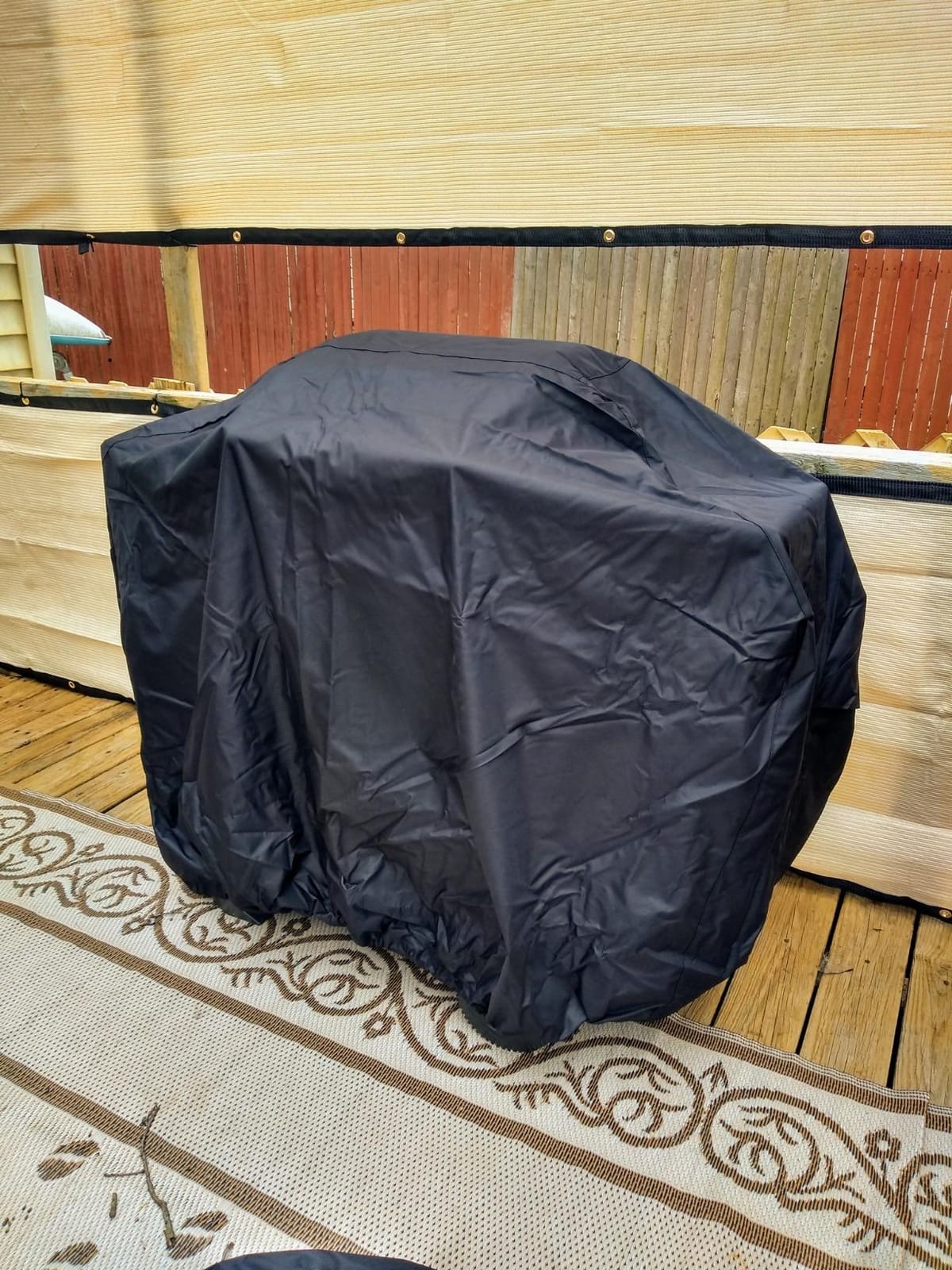 Amazon Basics Gas Grill Barbecue Cover for Outdoor, Waterproof, UV Resistant, Weather Resistant, All Weather Protection, Durable, 65 inch, Large, Beige customer photo 2