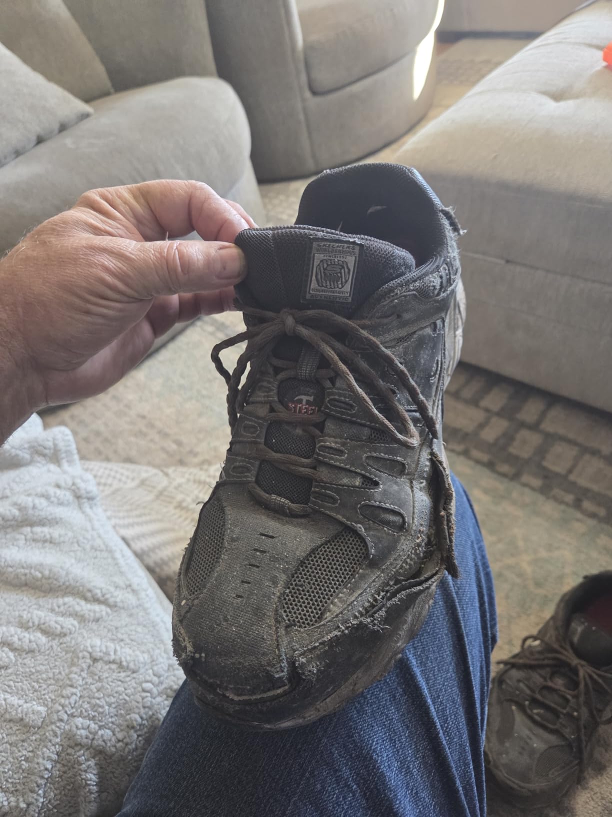 Skechers Men's Cankton Steel Toe Lace Up | Walking, Slip-ins, Max Cushioning, Glide-Step, Air-Cooled Goga Mat, Machine Washable customer photo 2