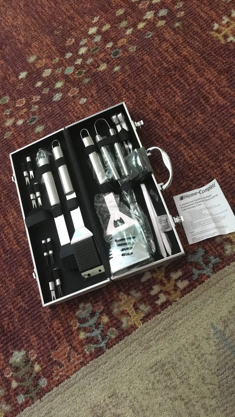 Home-Complete Stainless Steel BBQ Grill Accessories Set, 16-Piece-Set customer photo 1