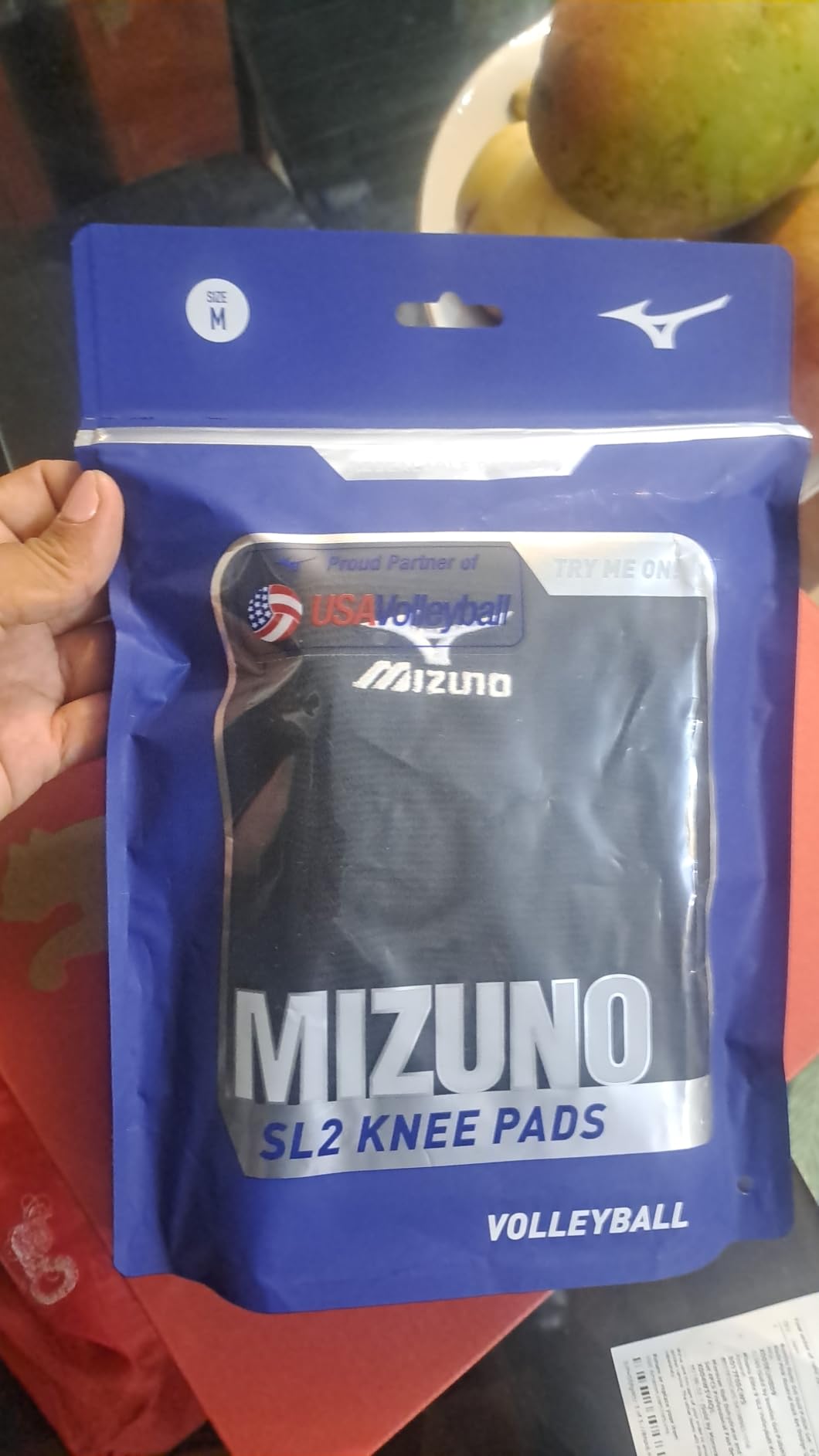 Mizuno Elite 9 SL2 Volleyball Kneepad, White, Medium customer photo 1