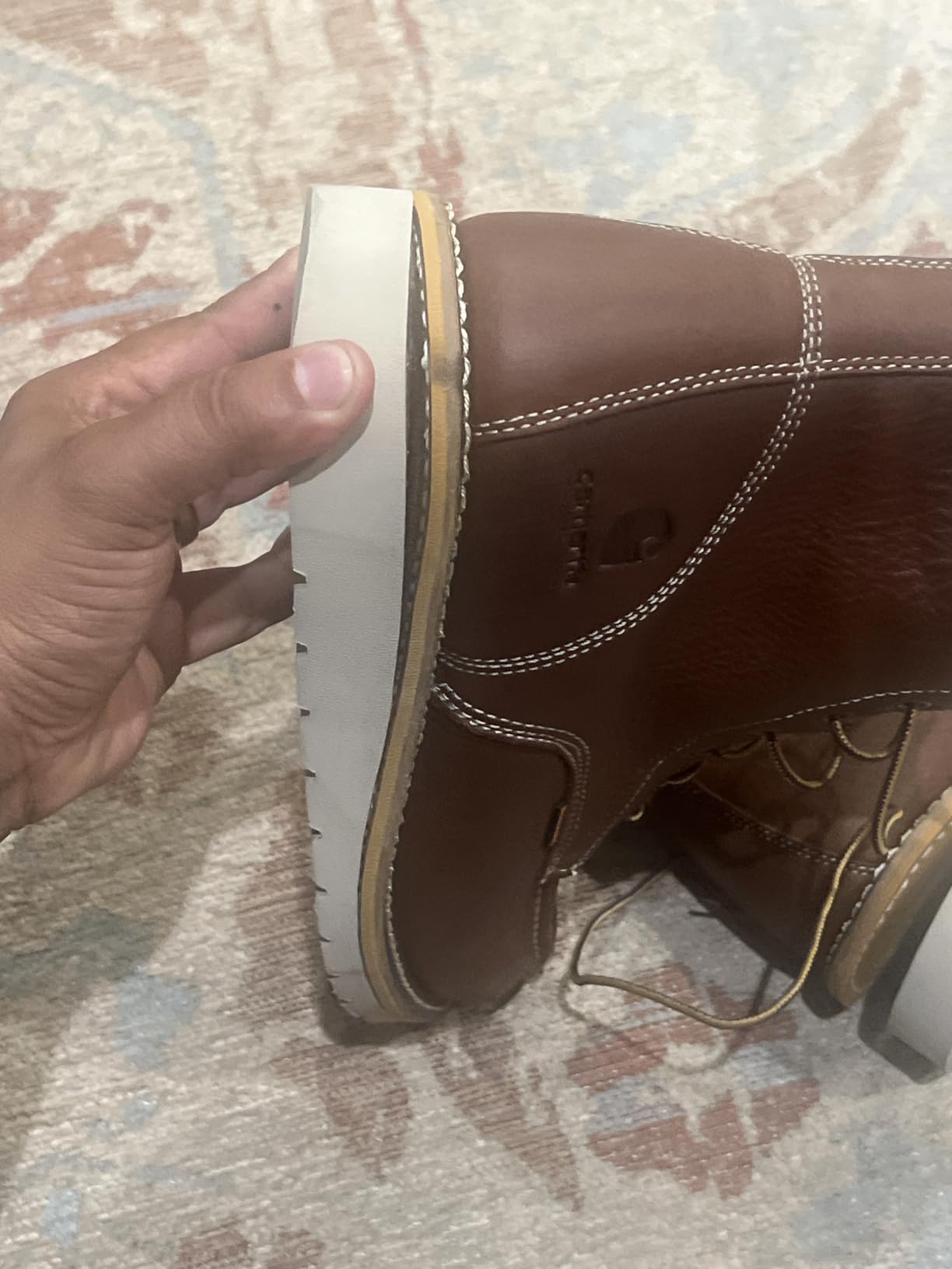 Carhartt Men's 6” Moc Toe Waterproof Work Boots - Oil-Tanned Leather Boots with FastDry Lining, Dual-Density Rubber Wedge Traction Outsole, EH Rated customer photo 1