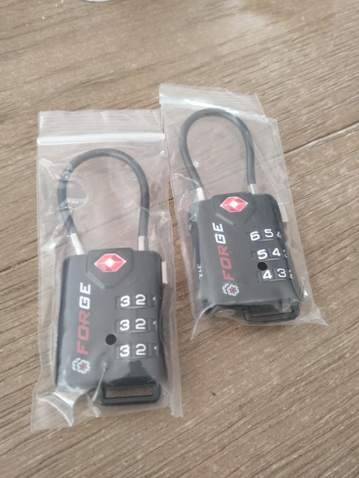 TSA Approved Cable Luggage Locks, Re-settable Combination with Alloy Body, Black 2 Locks. customer photo 2