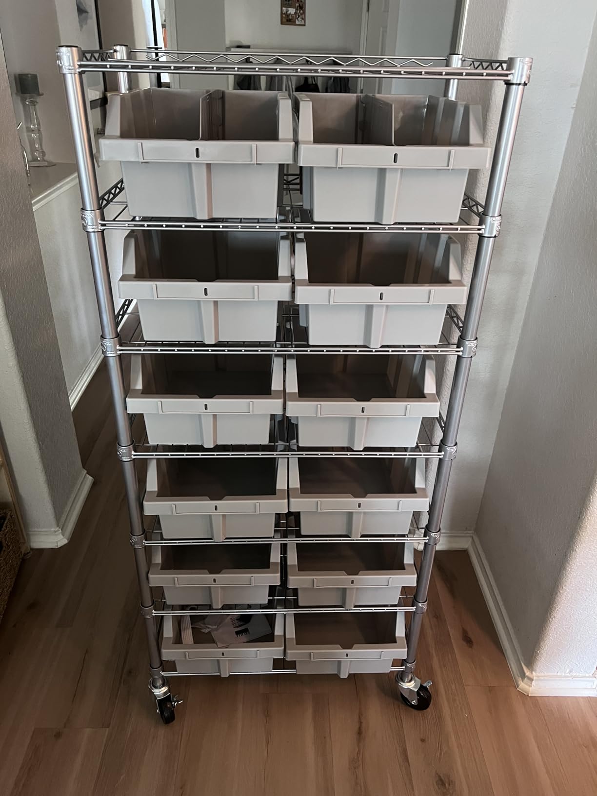 Seville Classics Commercial 7-Tier Platinum/Gray NSF 22-Bin Rack Storage System customer photo 2