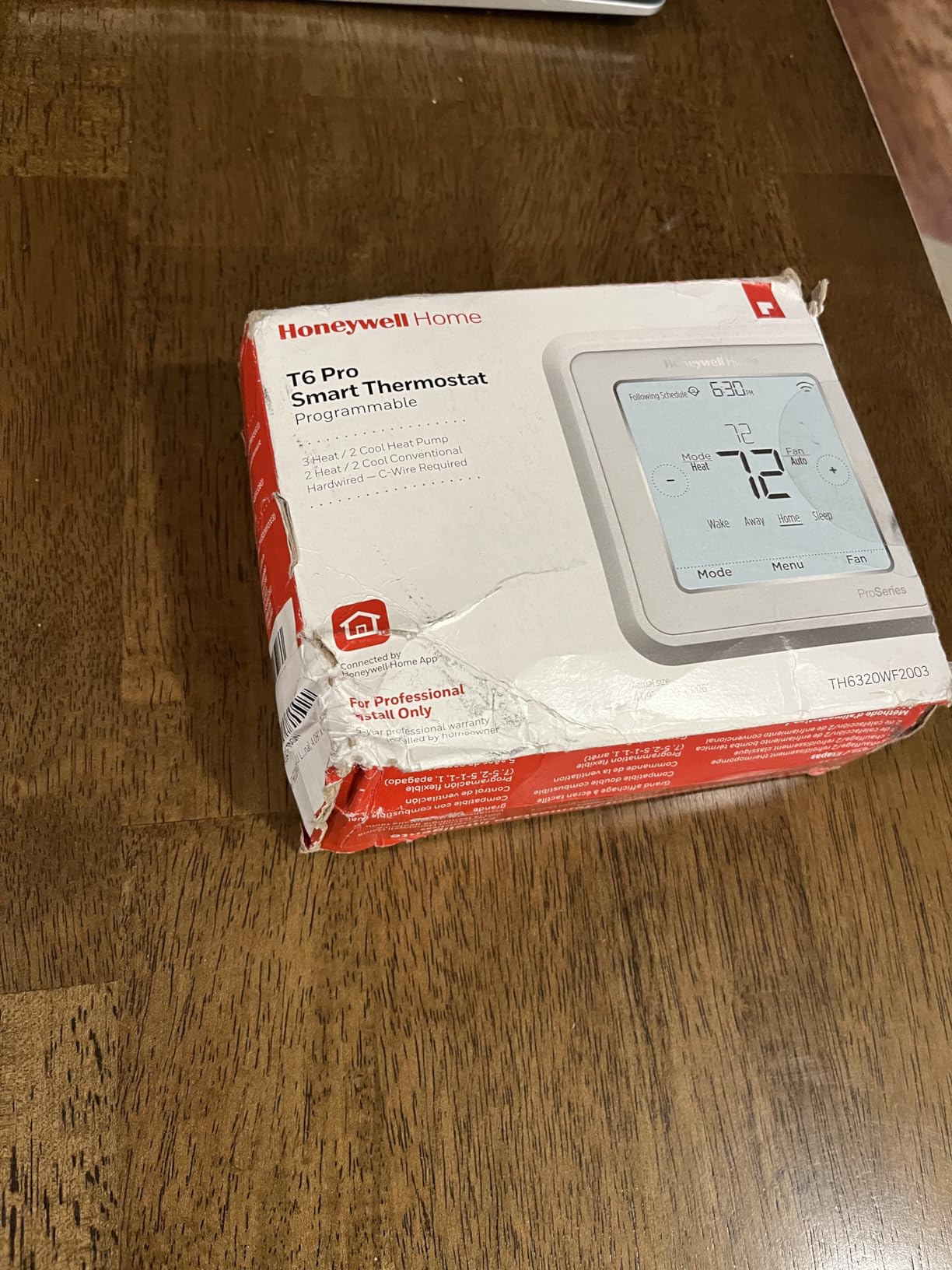 Honeywell TH6320WF2003 LyricT6 WiFi Stat PROG 3HT/2CL customer photo 1