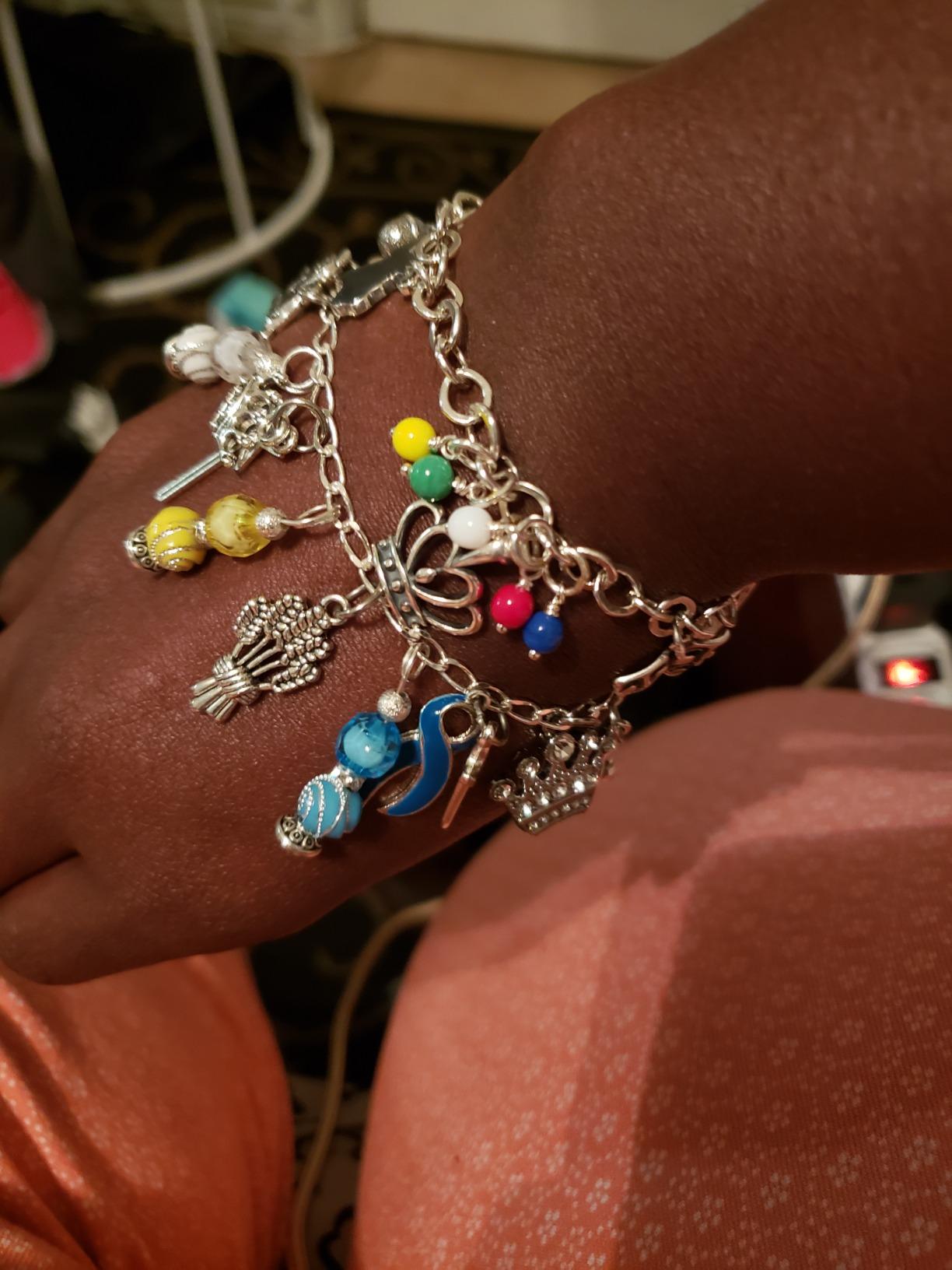 Women's 925 Sterling Silver Link Chain Bracelet for Charms (Adjustable) customer photo 1
