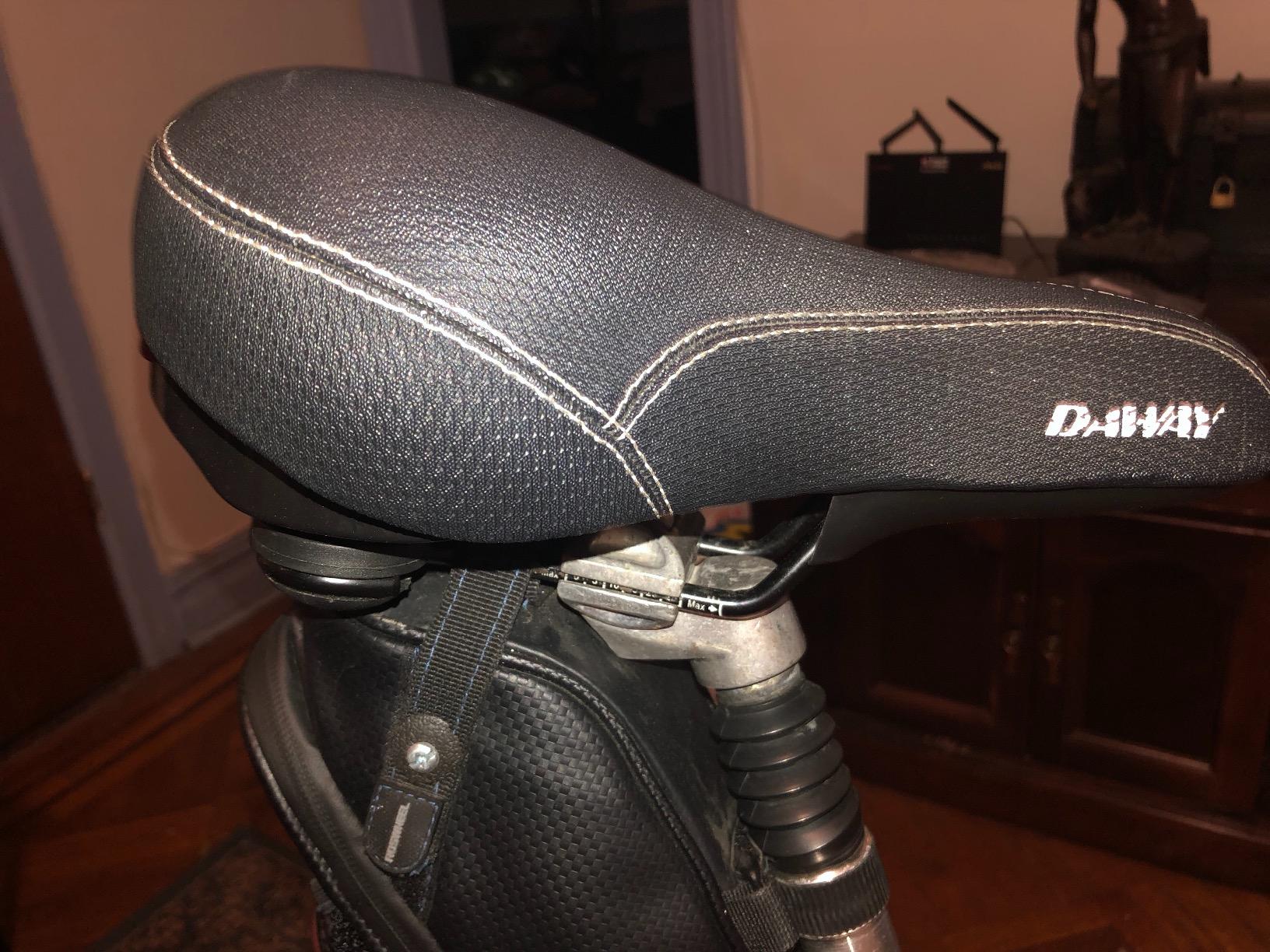 DAWAY Comfortable Men Women Bike Seat - Soft Memory Foam Padded Bicycle Seat, Bike Saddle Replacement with Wide Cushion for Peloton, Mountain & Exercise Bikes, Shock Absorbing, Waterproof, Universal customer photo 2