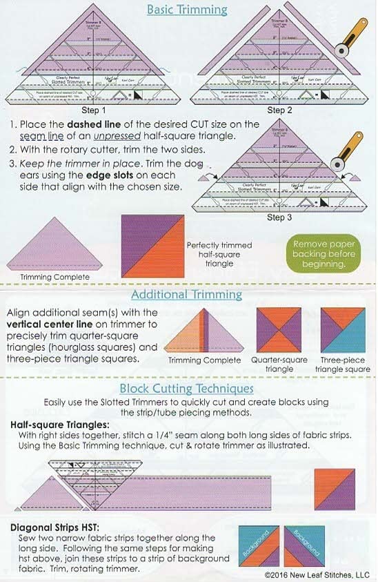 New Leaf Stitches Clearly Perfect Slotted Trimmer — Acrylic Quilting Ruler for Half Square Triangles & HST Cutting — Slotted Quilting Ruler for Strip Piecing, Block Construction & Accurate Trimming customer photo 2