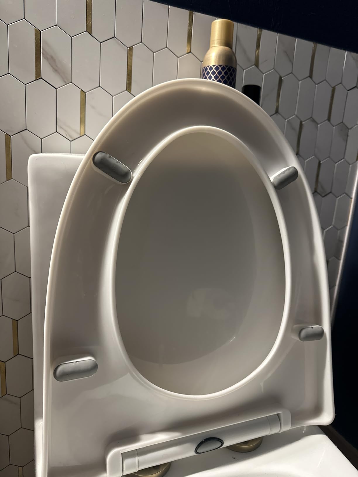 St. Tropez Comfort Height One-Piece Elongated Toilet, Vortex Dual-Flush 1.1/1.6 GPF, White Hardware customer photo 2