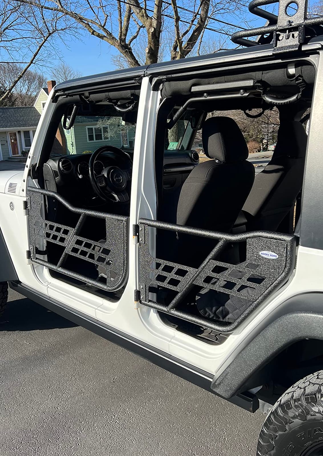 Hooke Road for Jeep Wrangler JK Tubular Half Doors Offroad Trail Doors Compatible with 2007-2018 Jeep Wrangler JK Unlimited 4-Door Include Front & Rear 4PCS Set customer photo 1