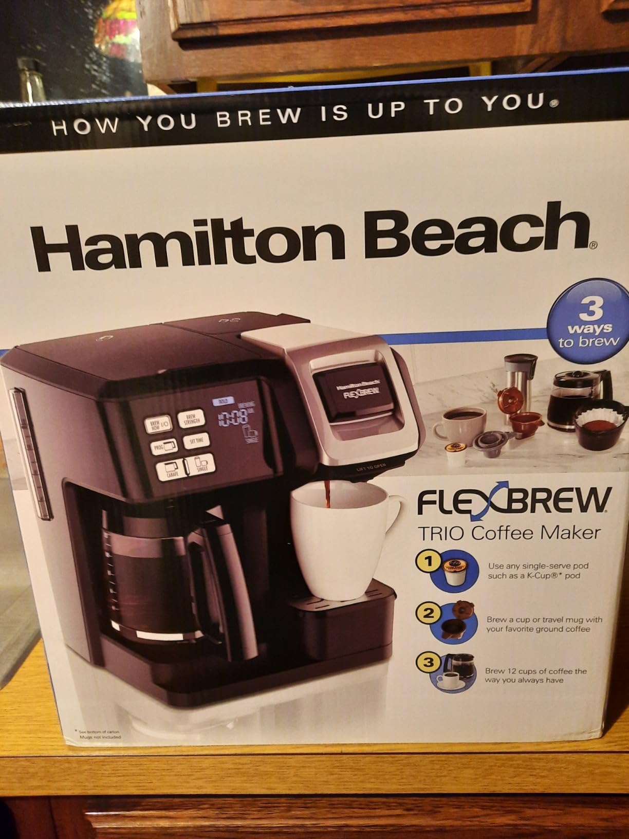 Hamilton Beach FlexBrew Trio 2-Way Coffee Maker, Compatible with K-Cup Pods or Grounds, Single Serve & Full 12c Pot, Permanent Gold-Tone Filter, Black & Silver customer photo 2