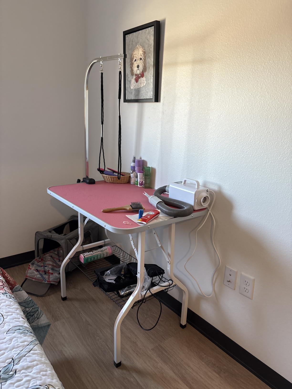 Yaheetech Professional 36-inch Foldable Pet Grooming Table with Arm & Noose & Mesh Tray, Maximum Capacity Up to 220lbs customer photo 2