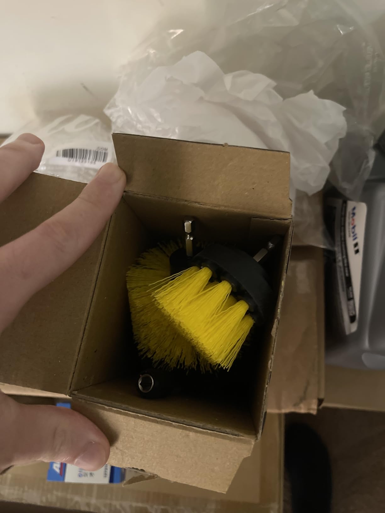Holikme 6Pc Drill Brush Set - Soft Bristles with Extension for Home Clean | 5 Head Sizes, Yellow Nylon Fibers, Power Scrubber Attachments for Tile, Tub, Shower, Floors, Kitchen and Auto Interior Care customer photo 1