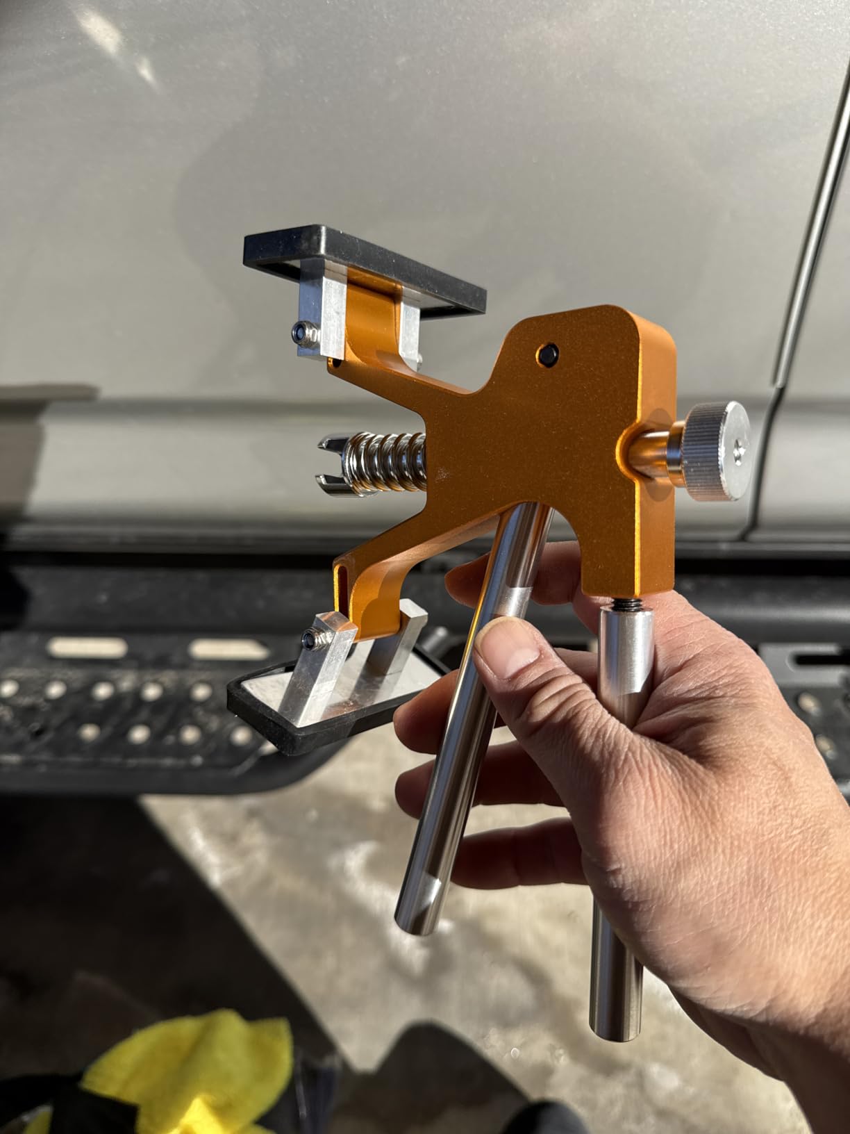 GLISTON 45pcs Paintless Dent Repair Tool Dent Puller Kit, Adjustable Width, Pops a Dent Car Dent Removal Kit, Golden Lifter, Bridge Puller & Glue Gun for Automobile Body Motorcycle Refrigerator customer photo 1