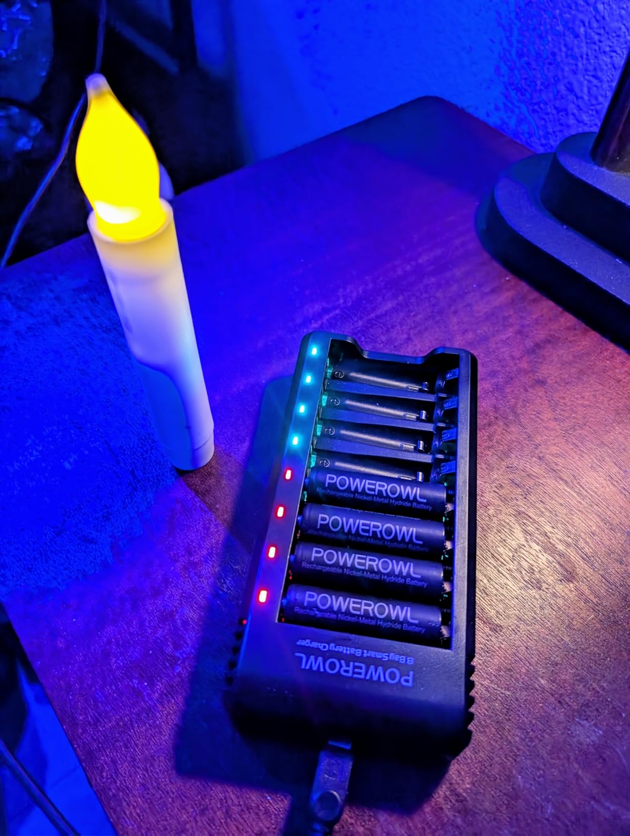 POWEROWL 8 Bay AA AAA Battery Charger, USB High-Speed Charging, Independent Slot, for Ni-MH Rechargeable Batteries, No Adapter customer photo 2