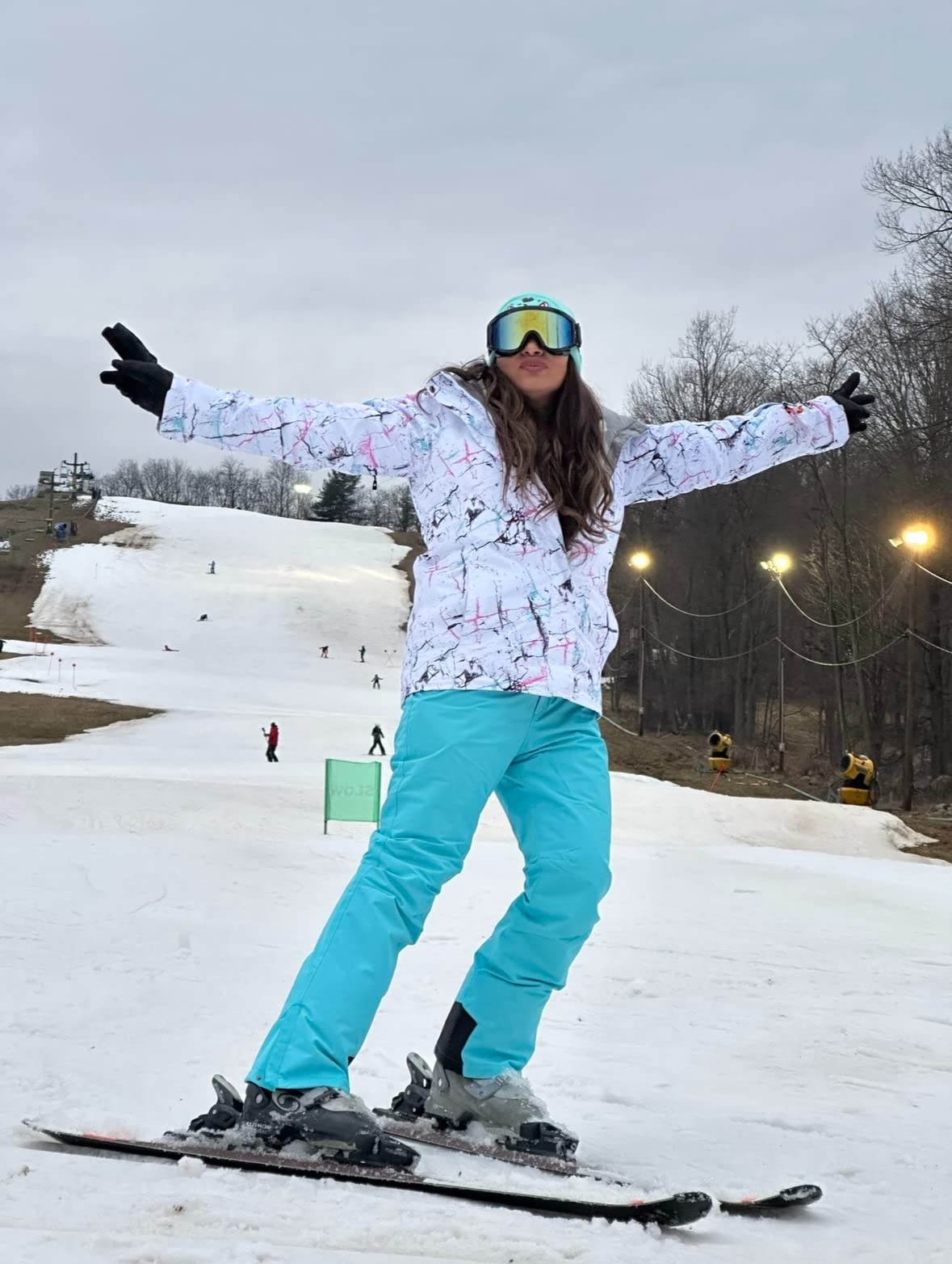 Women's Ski Jackets and Pants Set Windproof Waterproof Insulated Snowsuit Winter Warm Snowboarding Snow Coat customer photo 2
