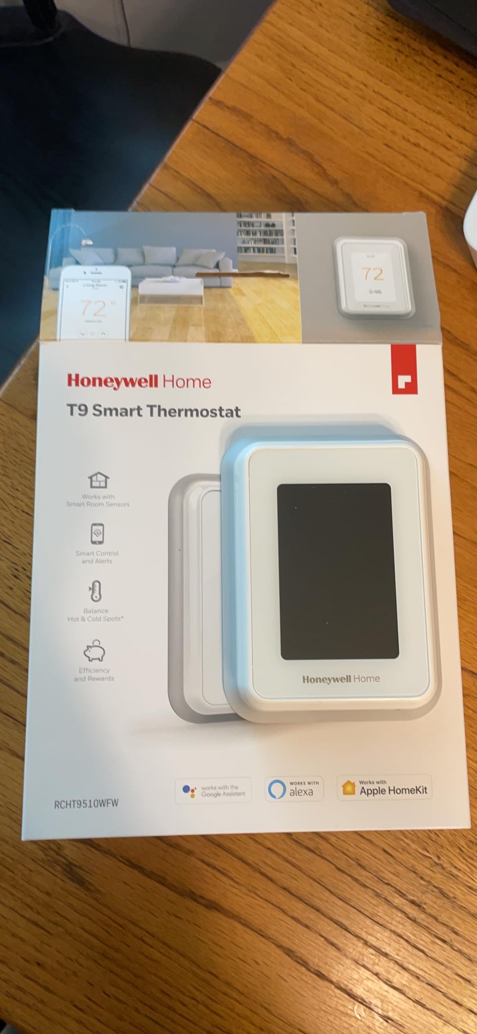 Honeywell Home T9 WiFi Smart Thermostat, Smart Room Sensor Ready, Touchscreen Display, Alexa and Google Assist customer photo 2
