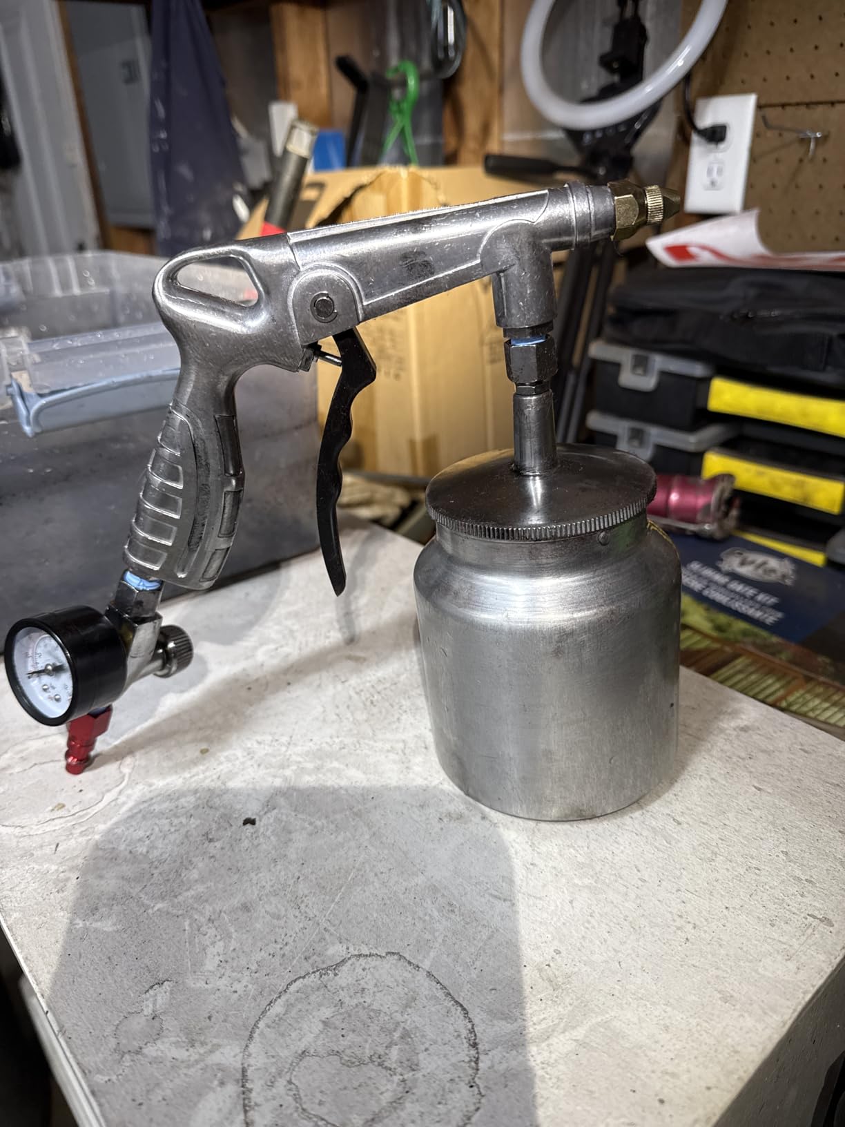 TCP Global Air Undercoating Spray Gun with Gauge, Suction Feed Cup customer photo 2
