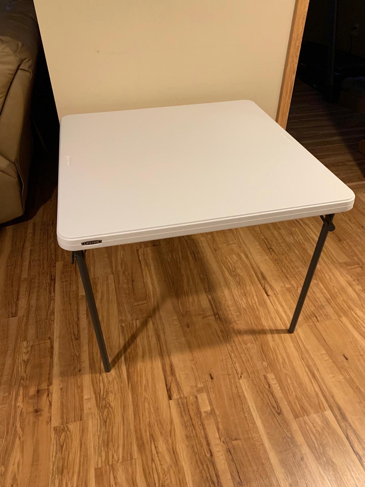 LIFETIME 80783 37-Inch Commercial Grade Square Folding Card Table, White Granite customer photo 2