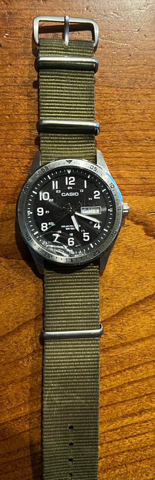 Casio MTPS120L Series | Unisex Analog Watch | 100M WR | Stainless Steel Case | 3 Hand Analog (HR, Min, SEC) | Date Display | Low Battery Alert | Military Styling | Solar Powered customer photo 1