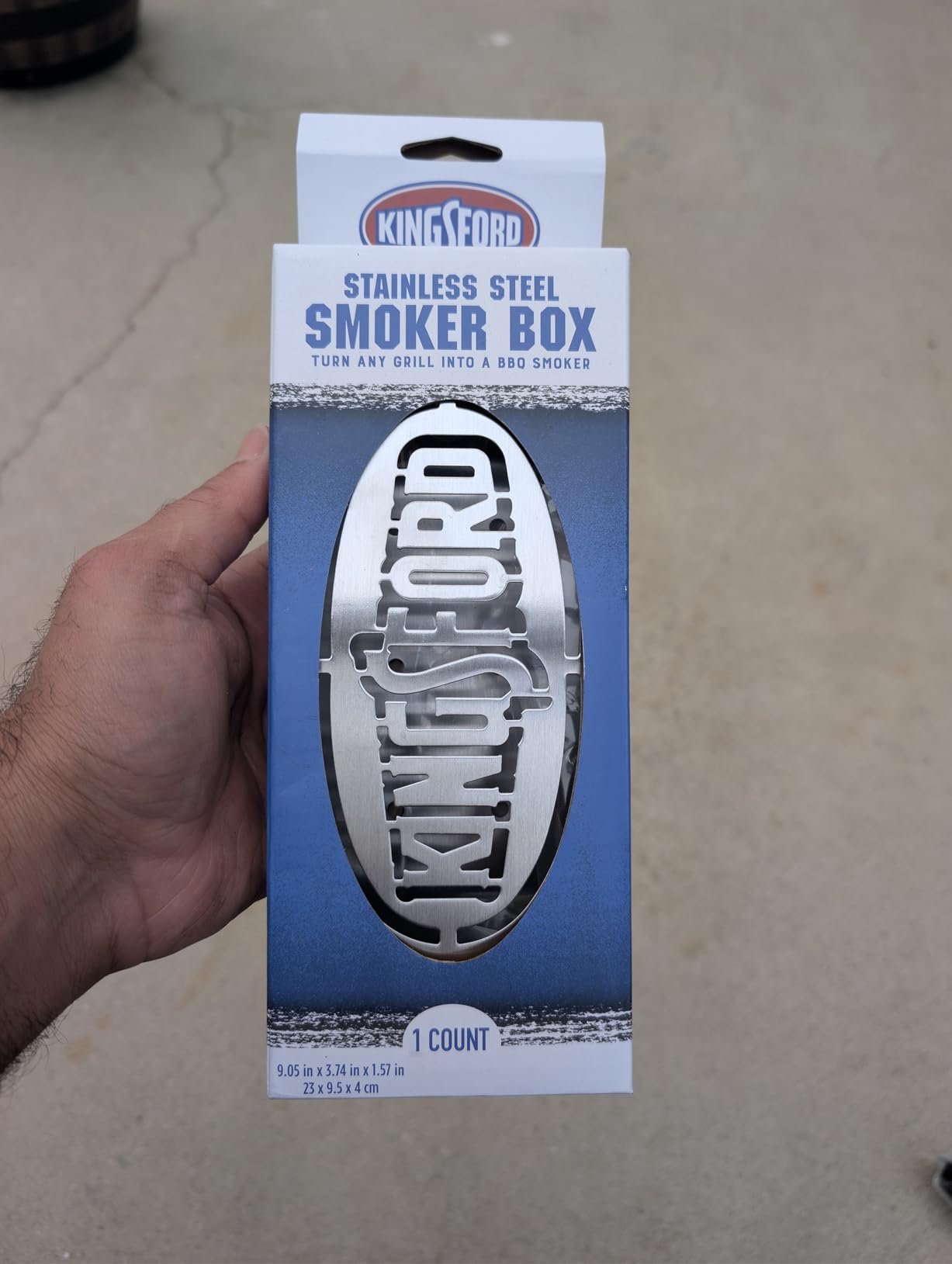 Kingsford Stainless Steel Wood Chip Smoker Box, 9.05 x 3.74 x 1.57 in | Fits gas and charcoal grates, dishwasher safe for reuse, adds smoky flavor without extra fuel customer photo 1