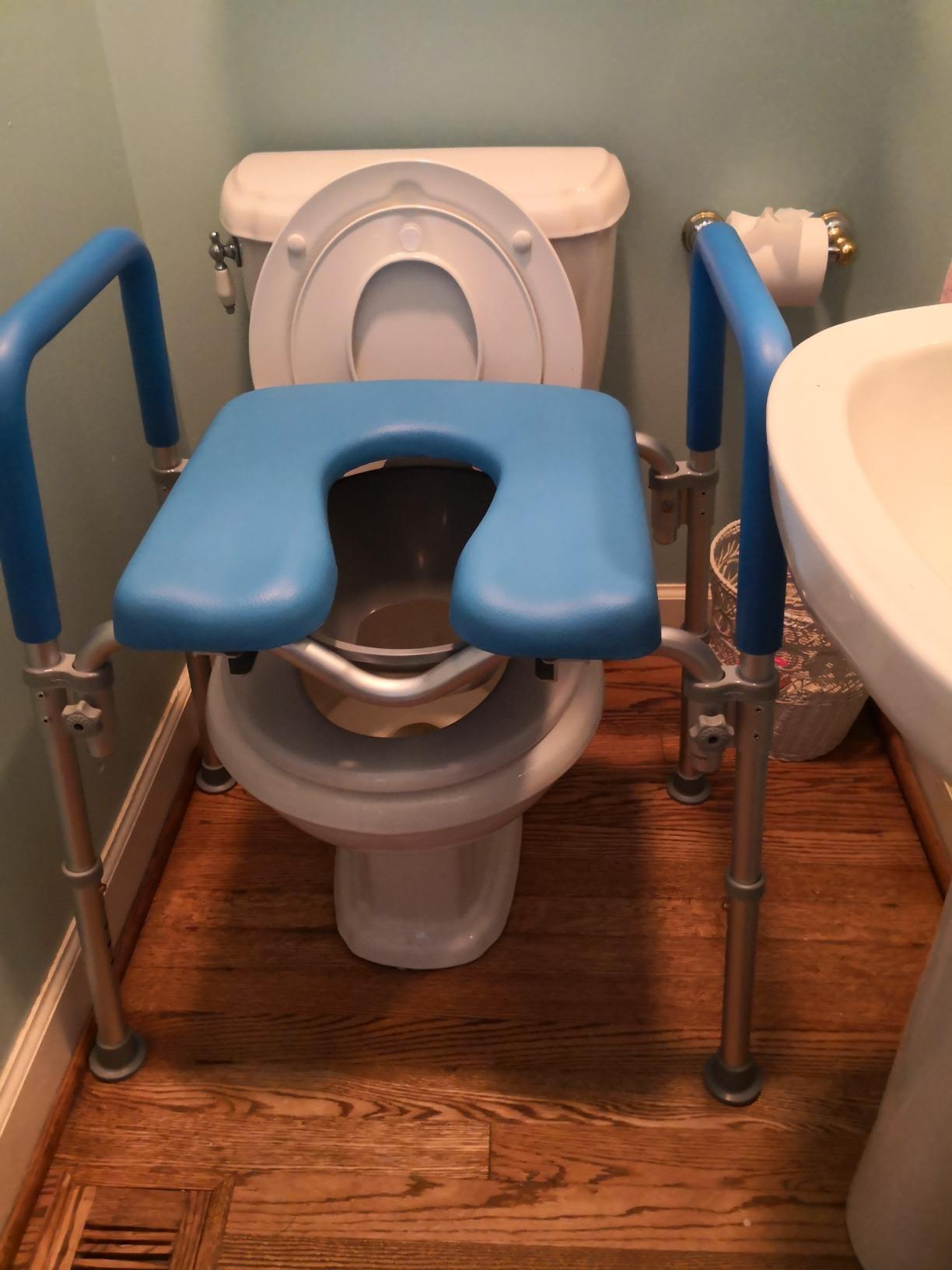 Ultimate Raised Toilet Seat with Handles, Padded, Armrests, Adjustable Height customer photo 1