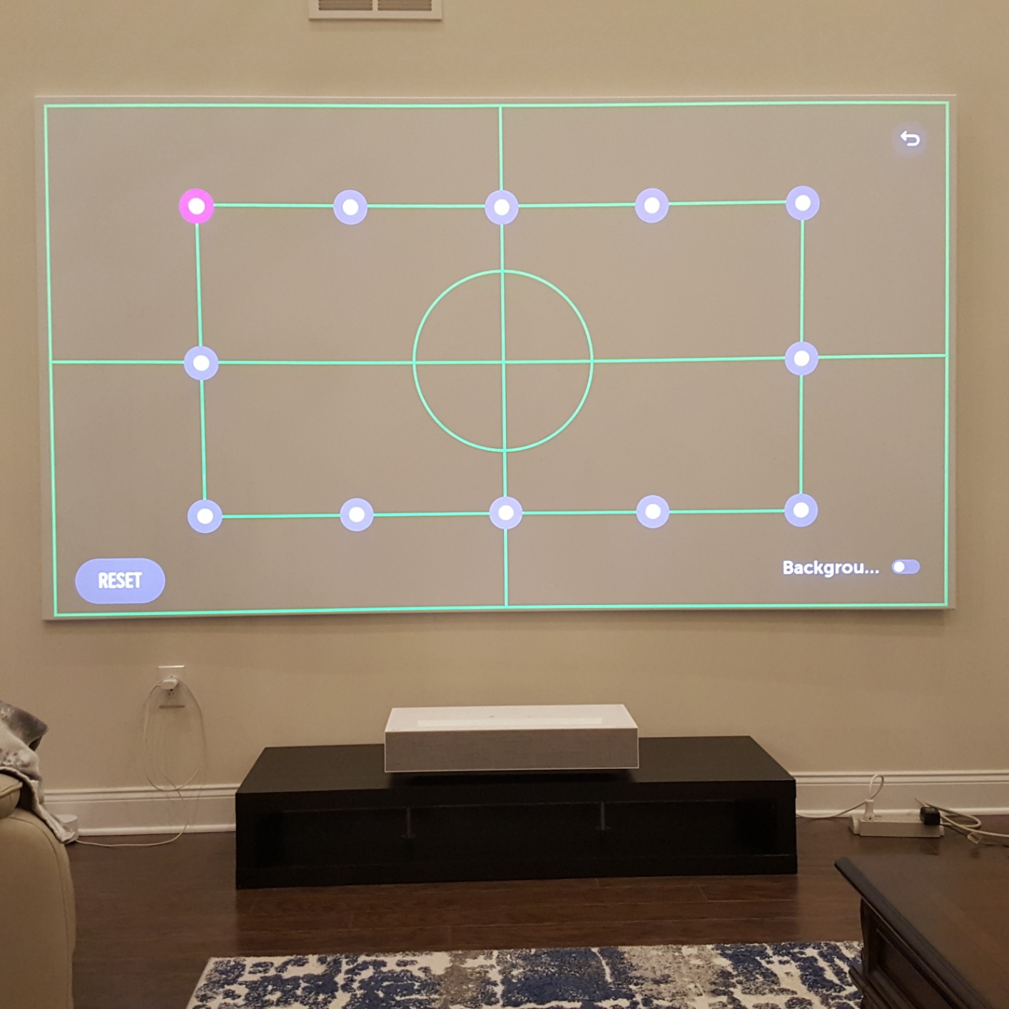 LG HU85LA 120” 4K UHD Resolution (3840 x 2160) Laser Smart Home Theater CineBeam Ultra Short Throw Projector, 2700 ANSI Lumen, Smart TV enabled, Alexa Built-in, HDR10, with Magic Remote - White customer photo 2