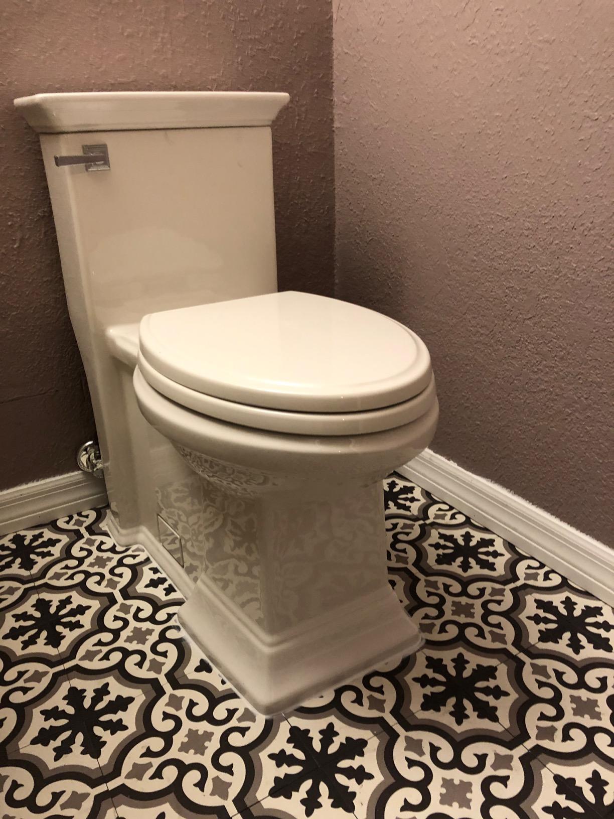 American Standard 2851A104.020 Town Square S One-Piece Toilet with Seat, Elongated Front, Chair Height, White, 1.28 GPF customer photo 2
