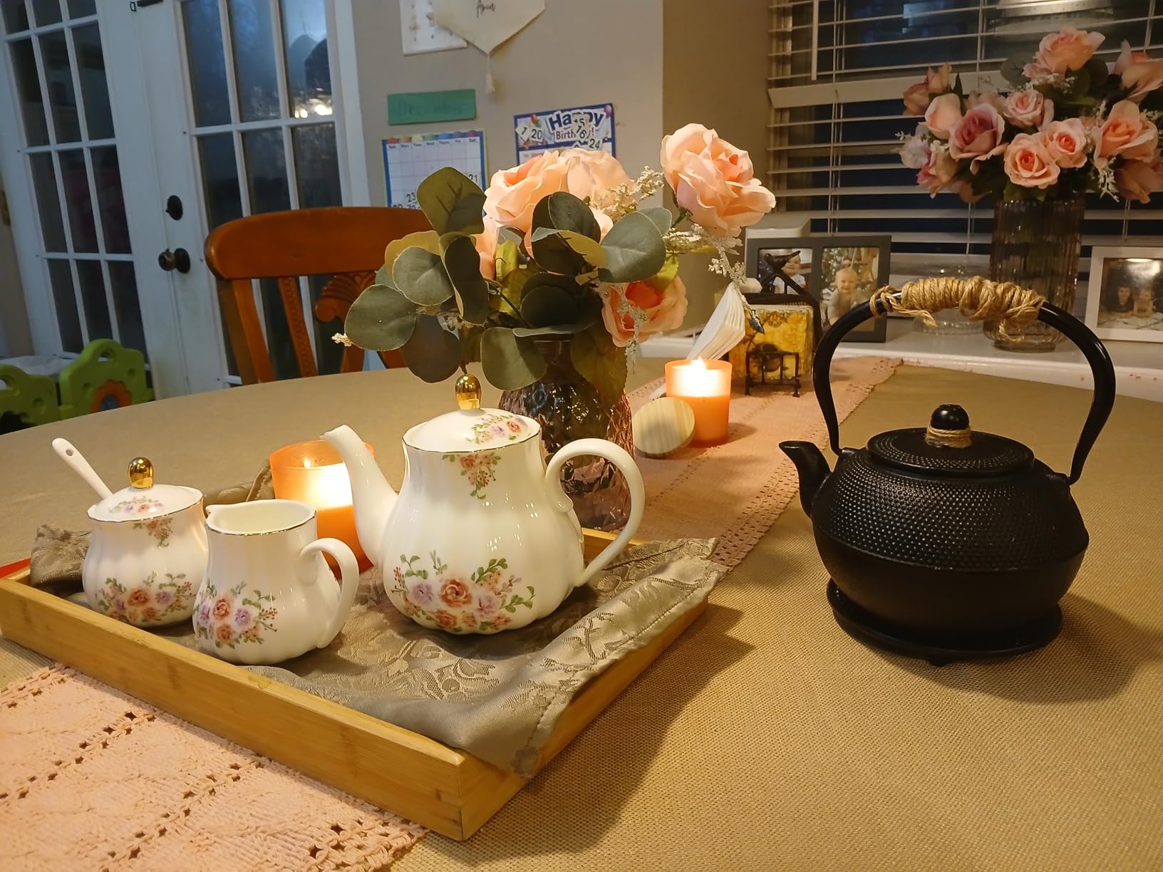 Sweejar 28 FLOZ Royal Teapot with Infuser, Porcelain Tea Pot (White), Ceramic Tea Pot with Removable Stainless Steel Infuser, Blooming & Loose Leaf Teapot customer photo 2