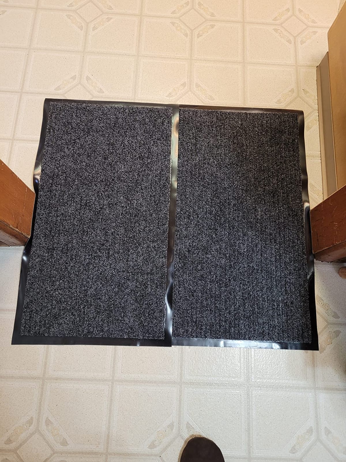 Front Door Mat, Indoor Outdoor Welcome Entryway Doormat, 30x17 Steel Gray | 2-Pack low-profile muddy doormats trap dirt, mud & moisture from shoes & pet paws for inside outside porch, patio & entryways customer photo 2