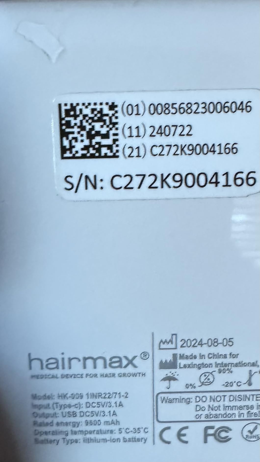 Hairmax PowerFlex 272 FDA Cleared Hair Regrowth Laser Red Light Therapy Cap customer photo 1